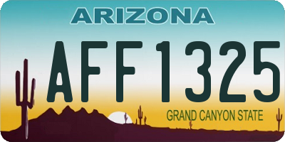 AZ license plate AFF1325