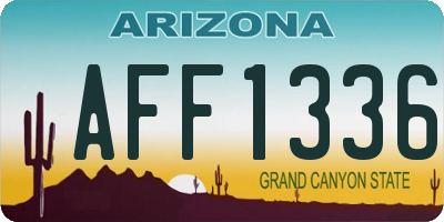 AZ license plate AFF1336