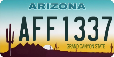 AZ license plate AFF1337