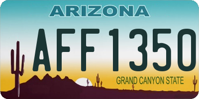 AZ license plate AFF1350