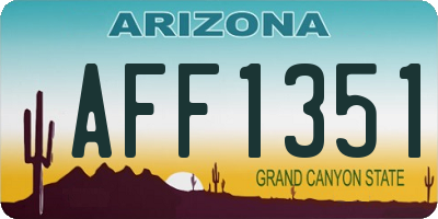 AZ license plate AFF1351
