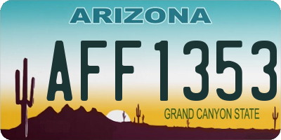 AZ license plate AFF1353