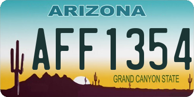 AZ license plate AFF1354