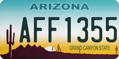 AZ license plate AFF1355