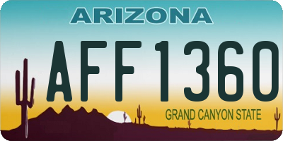 AZ license plate AFF1360