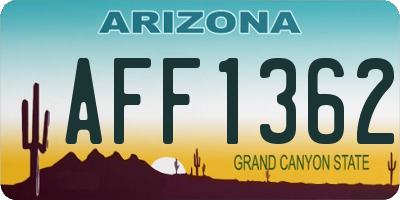 AZ license plate AFF1362