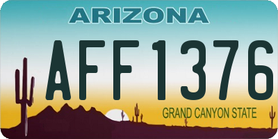 AZ license plate AFF1376