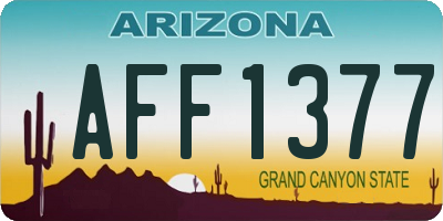 AZ license plate AFF1377