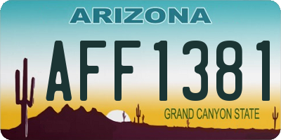 AZ license plate AFF1381