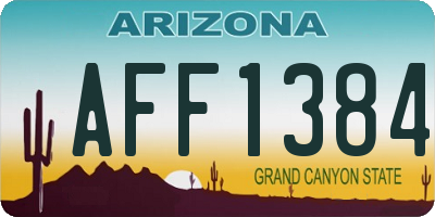AZ license plate AFF1384
