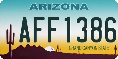 AZ license plate AFF1386
