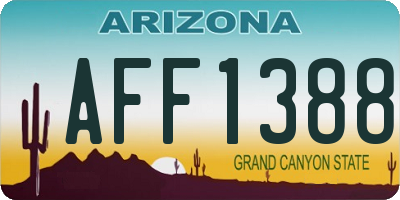 AZ license plate AFF1388