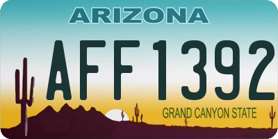 AZ license plate AFF1392
