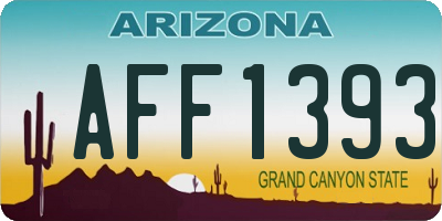 AZ license plate AFF1393
