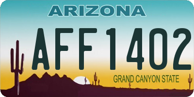 AZ license plate AFF1402