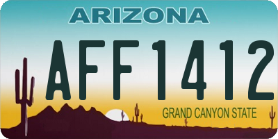 AZ license plate AFF1412