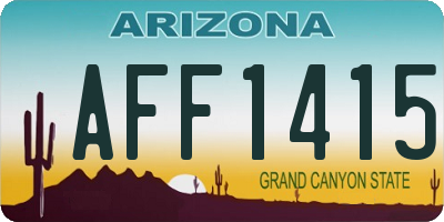 AZ license plate AFF1415
