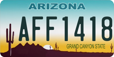 AZ license plate AFF1418