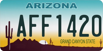 AZ license plate AFF1420