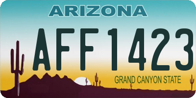 AZ license plate AFF1423