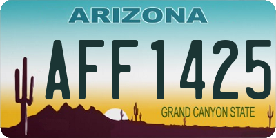 AZ license plate AFF1425