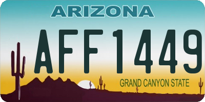 AZ license plate AFF1449