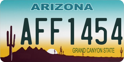 AZ license plate AFF1454