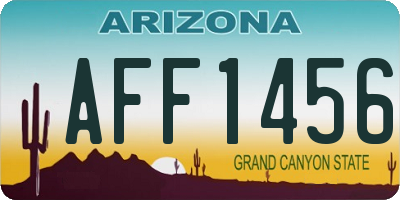 AZ license plate AFF1456