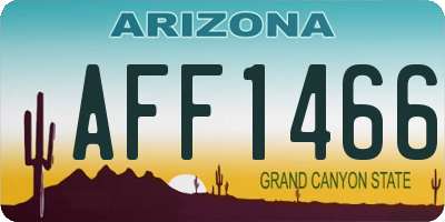 AZ license plate AFF1466