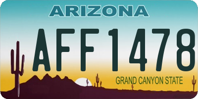 AZ license plate AFF1478