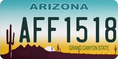 AZ license plate AFF1518