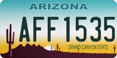 AZ license plate AFF1535