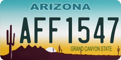 AZ license plate AFF1547