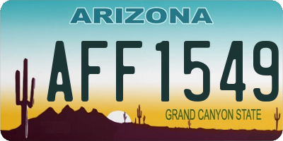 AZ license plate AFF1549