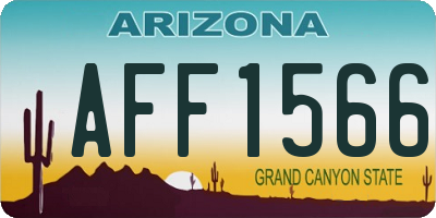AZ license plate AFF1566