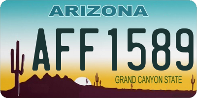AZ license plate AFF1589