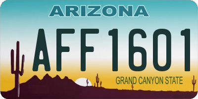 AZ license plate AFF1601