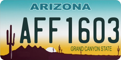 AZ license plate AFF1603
