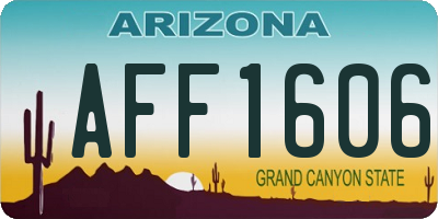 AZ license plate AFF1606