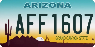 AZ license plate AFF1607
