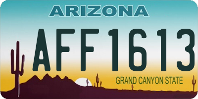 AZ license plate AFF1613