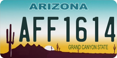 AZ license plate AFF1614