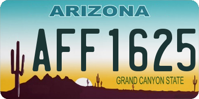AZ license plate AFF1625