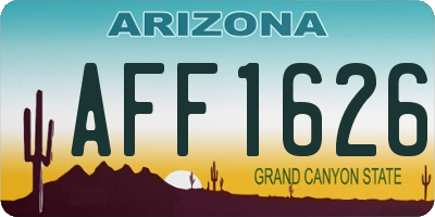 AZ license plate AFF1626