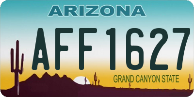 AZ license plate AFF1627