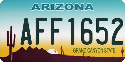 AZ license plate AFF1652