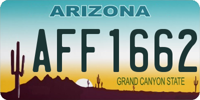 AZ license plate AFF1662