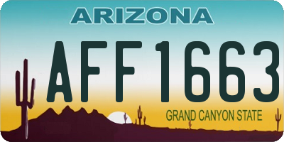 AZ license plate AFF1663