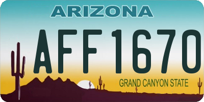 AZ license plate AFF1670