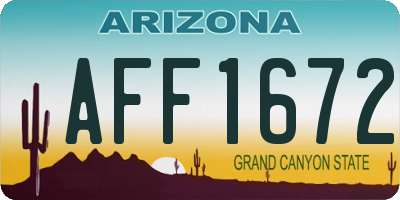 AZ license plate AFF1672